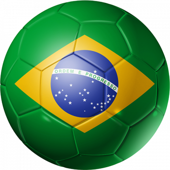 brazil flag on football