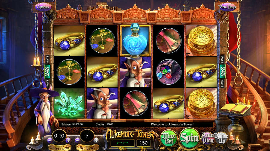 alkemor's tower bitcoin slot game