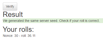 verified server seed
