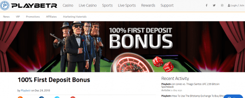 Playbetr Casino Screenshot 1