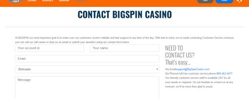 BIGSpin Casino Screenshot 1