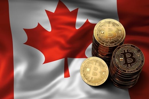 bitcoin on Canadian flag