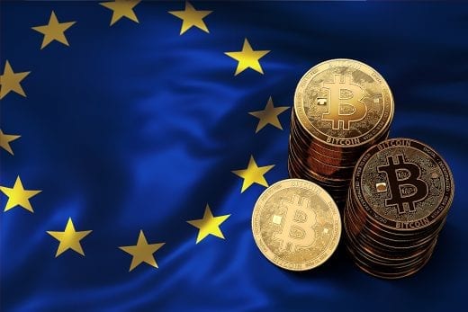 bitcoin on a european flag