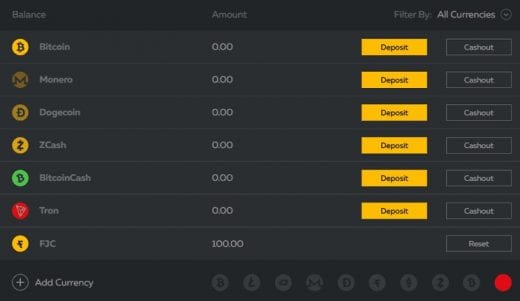 crypto banking at fortunejack