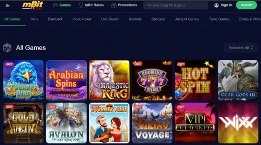 mbit casino game selection