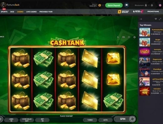 Cash Tank slot on FortuneJack