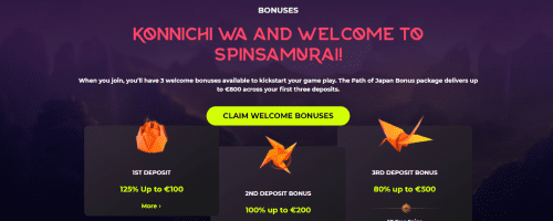 SpinSamurai Casino Screenshot 1