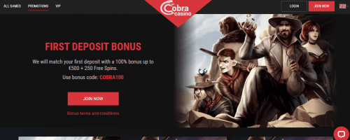 Cobra Casino Screenshot 1